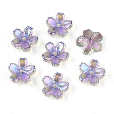 Transparent Electroplate Glass Bead Caps