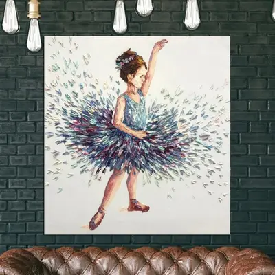 Large Ballerina Painting Little Girl Oil Painting Abstract Modern Art | DEBUT