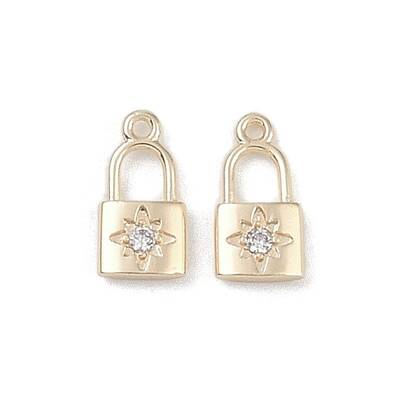 Brass Micro Pave Clear Cubic Zirconia Pendants