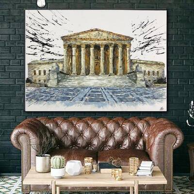 Oversize Art Abstract Courthouse Art Canvas Painting Original Canvas Modern Wall Art Decoration Painting | JUSTICE COURT