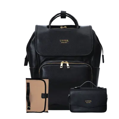 Leather Diaper Bag Backpack - La Madison™ II - Work & Play Commuter Backpack Gift Set (Limited Edition)
