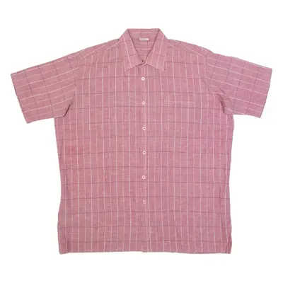 Mens Shirt Maroon Check L