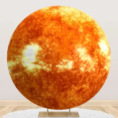 Circle Red Sun Surface Texture Birthday Backdrop - Aperturee