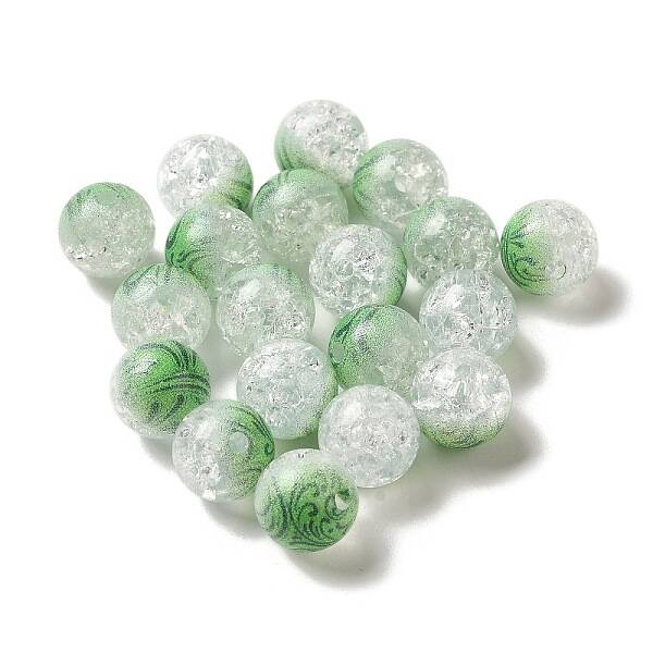 Duotone Spray Painted Crackle Acrylic Beads