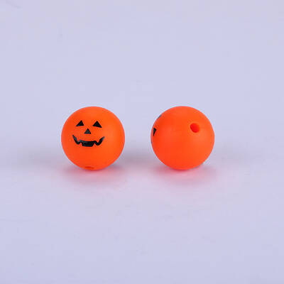 Printed Round with Ghost Pattern Silicone Focal Beads