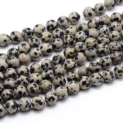 Natural Dalmatian Jasper Round Bead Strands
