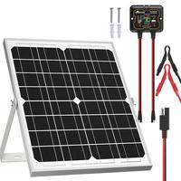 SOLPERK Solar Panel Kit 20W 12V, Solar Battery Trickle Charger Maintainer + Upgrade Controller + Adjustable Mount Bracket for...