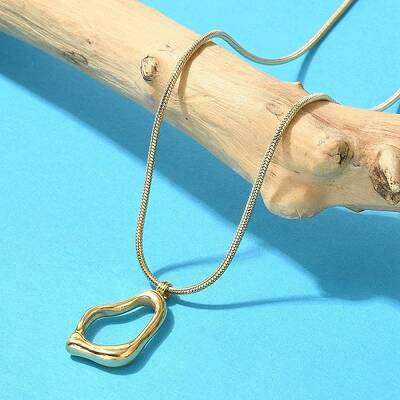 Ion Plating(IP) 304 Stainless Steel Nuggets Pendant Necklaces