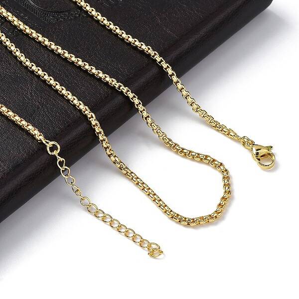 Rack Plating Brass Box Chain Necklaces for Women
