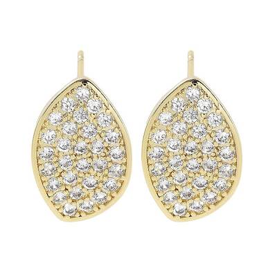 Brass Micro Pave Clear Cubic Zirconia Studs Earring for Women