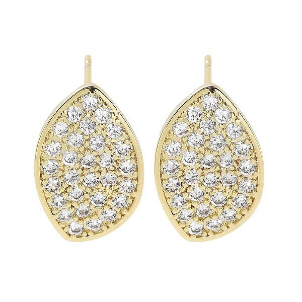 Brass Micro Pave Clear Cubic Zirconia Studs Earring for Women