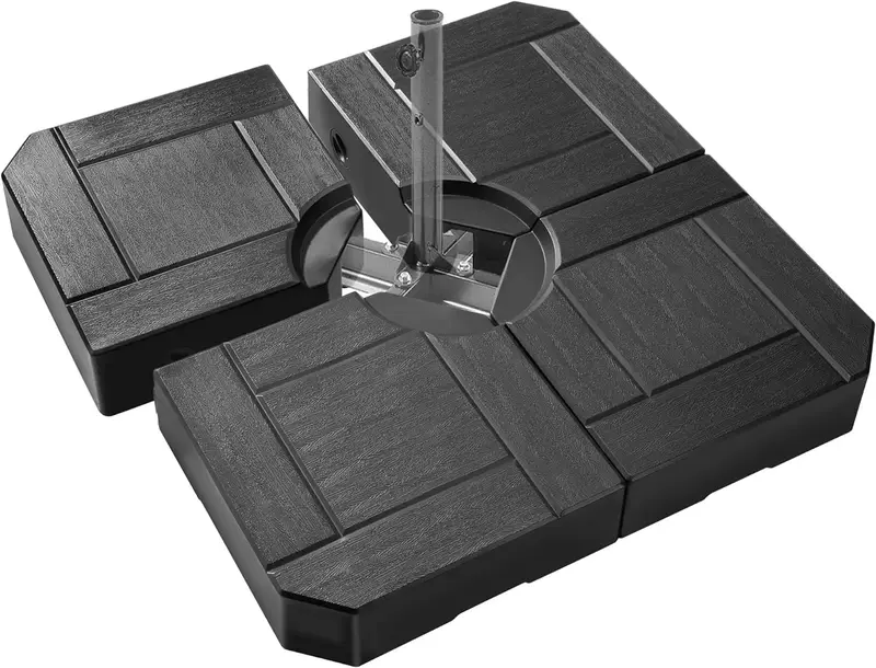 4PCS Umbrella Base, Heavy Duty Patio Umbrella Base Holds 184lb Square Shaped Water/264lb Sand Umbrella Stand Outdoor Base Fit...