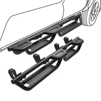 OEDRO® Running Boards 2-Stairs for 2020-2025 Jeep Gladiator JT 4 Door, Bolt-on Side Steps Steel Nerf Bars with Two Stairs De...