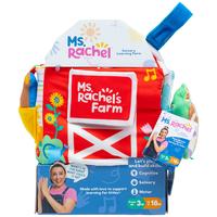 Ms. Rachel Sensory Learning Farm, Foldable Soft Baby Book with Plush Cow, Baby Mirror, Infant Educational Toys for Babies Age...
