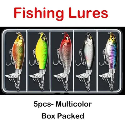 5PCS-Top Floating Swimming Water Bass Fishing Lures, Box Packed Fishing Lures with Propellers-Catfish Bait Trout Lures Gifts ...