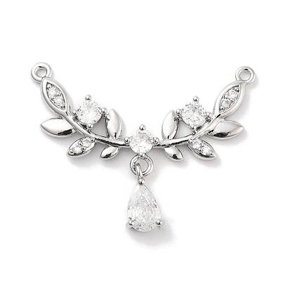 Brass Micro Pave Clear Cubic Zirconia Pendants