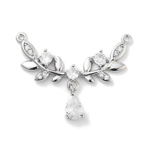 Brass Micro Pave Clear Cubic Zirconia Pendants