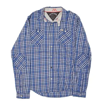 TOMMY HILFIGER DENIM Shirt Blue Plaid Long Sleeve Mens M