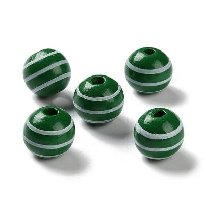 Printed Wood European Beads