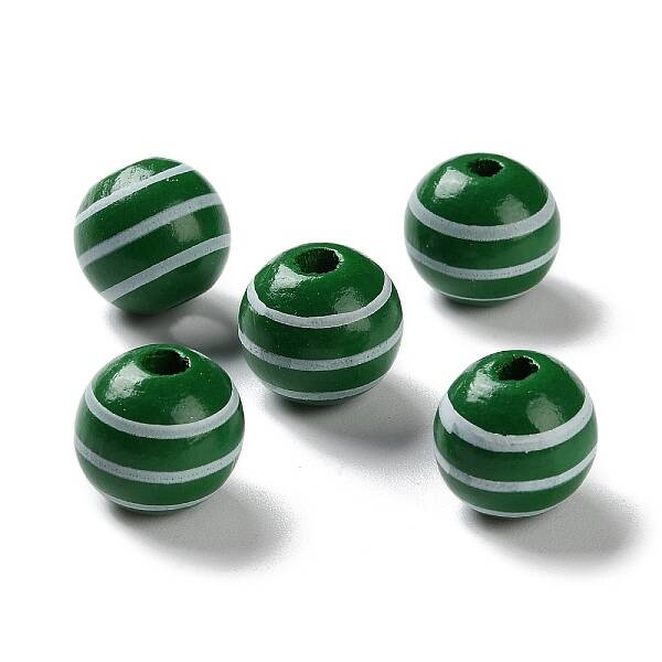 Printed Wood European Beads