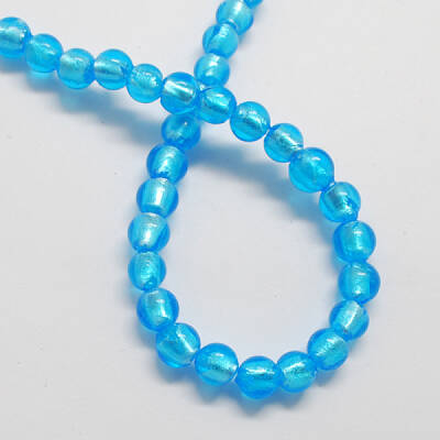 Handmade Silver Foil Glass Beads