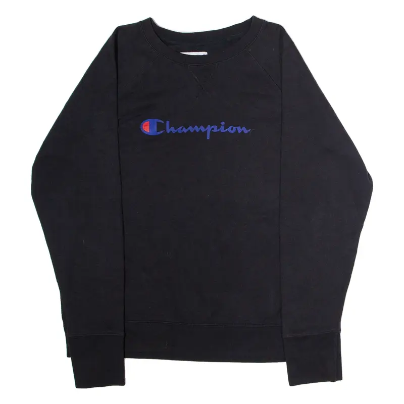CHAMPION Mens Sweatshirt Black Crew Neck L