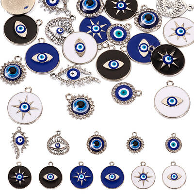 22Pcs 11 Style Alloy Crystal Rhinestone Pendants
