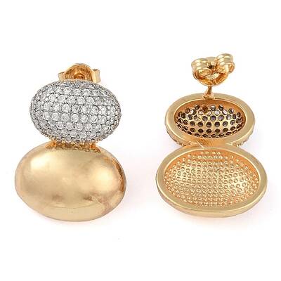 Oval Clear Cubic Zirconia Stud Earrings