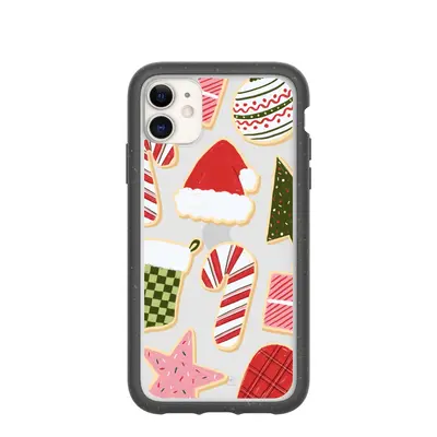 Clear Festive Cookies iPhone 11 Case With Black Ridge