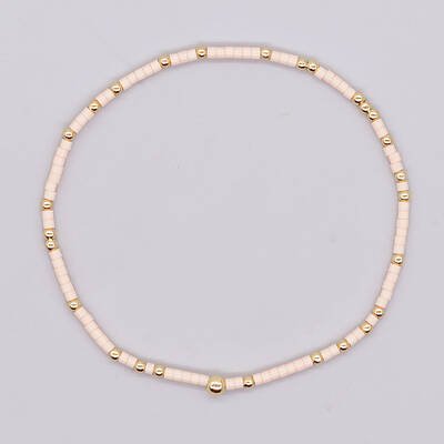 Bohemian Style Rainbow Glass & Brass Beaded Handmade Fashion Women's Bracelet