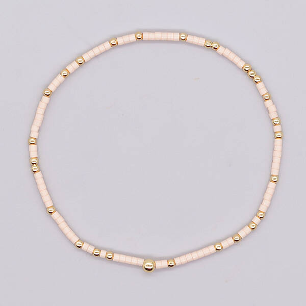 Bohemian Style Rainbow Glass & Brass Beaded Handmade Fashion Women's Bracelet
