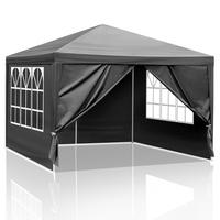 HAOYYE Waterproof Canopy Tent 10x10ft Black with 4 Sidewalls, Portable Folding Outdoor Gazebo Shelter for Patio Wedding BBQ G...