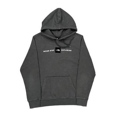 The North Face Graphic Hoodie - Large Grey Cotton Blend