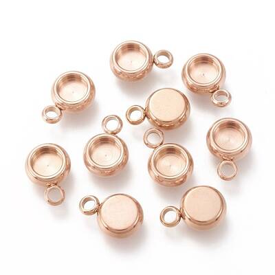 Ion Plating(IP) 304 Stainless Steel Pendant Cabochon Settings