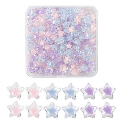 195Pcs 3 Colors Transparent Acrylic Beads