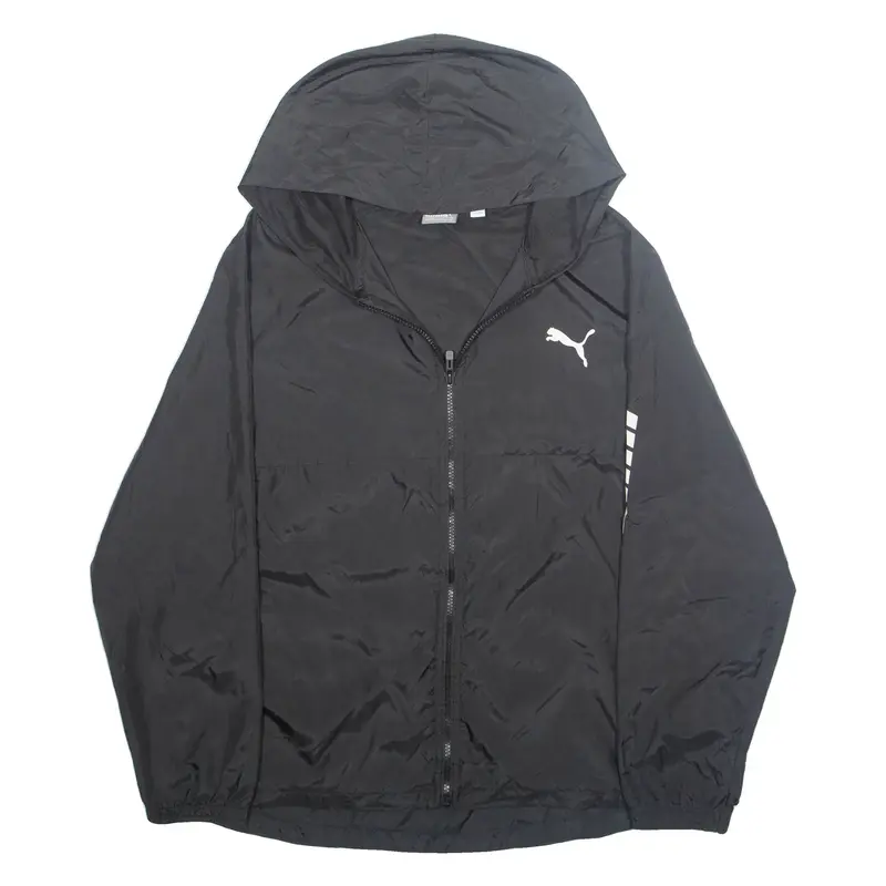 PUMA Mens Windbreaker Jacket Black Hooded 2XL