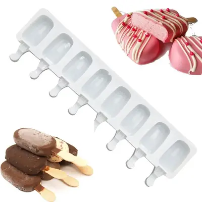 Silicone Ice Cream Mold (1 Count), DIY Chocolate Dessert Popsicle Moulds Tray, Ice Cube Maker, Homemade Tools, Summer Party S...