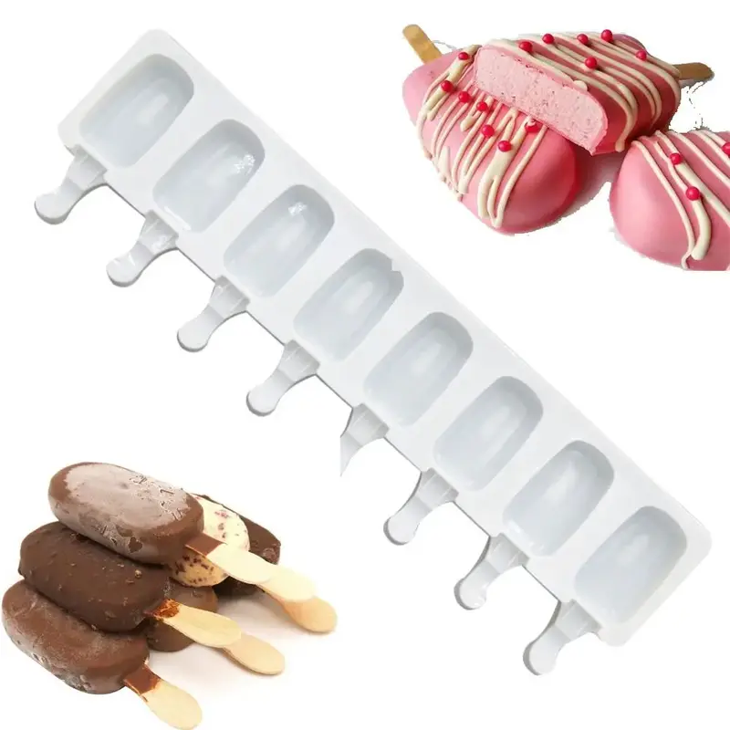 Silicone Ice Cream Mold (1 Count), DIY Chocolate Dessert Popsicle Moulds Tray, Ice Cube Maker, Homemade Tools, Summer Party S...