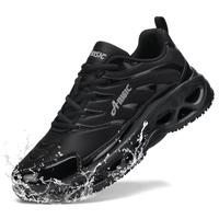 Non Slip Work Shoes for Men, Unisex All-Season Casual Shoes, Solid Striped Low Top, Lightweight, Waterproof Oil-Proof Chef Sh...