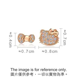 'Hello Kitty' 18K Rose Gold Diamond Earrings