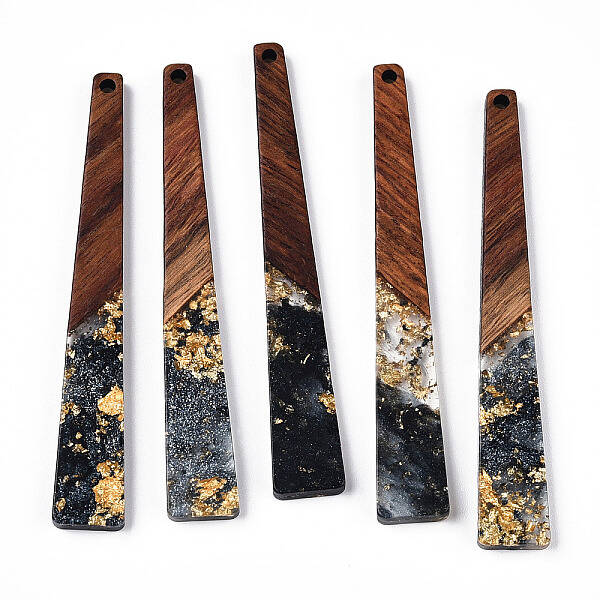 Transparent Resin & Walnut Wood Big Pendants