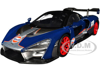 McLaren Senna 56 Dark Blue and Silver with Orange Stripes \