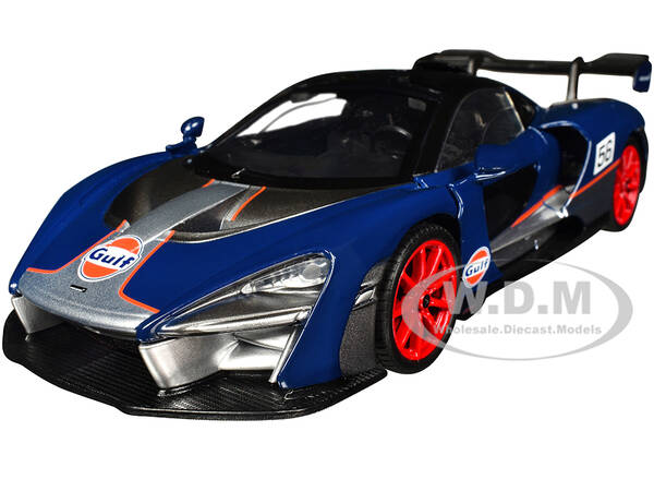 McLaren Senna 56 Dark Blue and Silver with Orange Stripes \