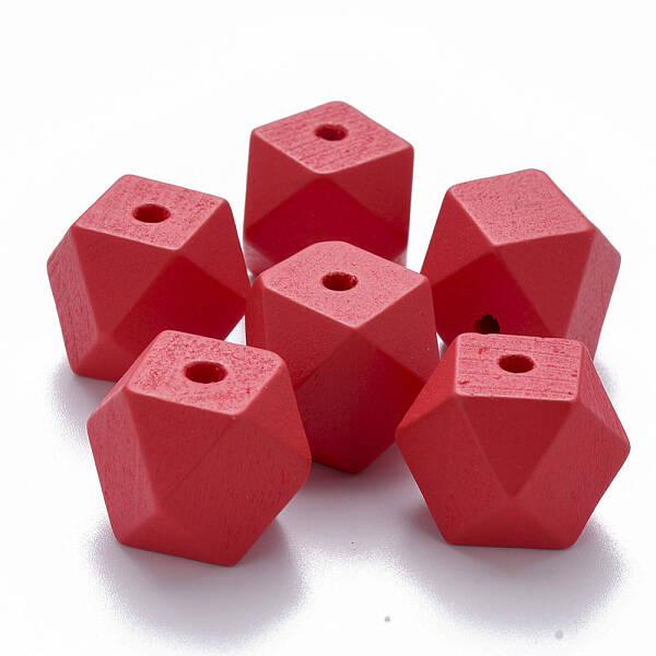 Painted Natural Wood Beads
