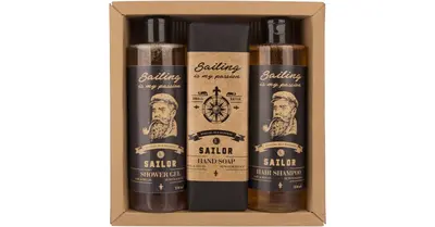 Bohemia Gifts & Cosmetics Sailor Gift Set For Men Shower Gel 250 Ml + Beer Hair Shampoo 250 Ml + Cleansing Soap 145 G