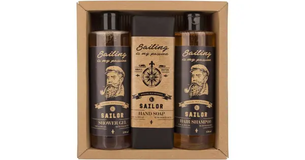Bohemia Gifts & Cosmetics Sailor Gift Set For Men Shower Gel 250 Ml + Beer Hair Shampoo 250 Ml + Cleansing Soap 145 G