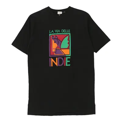 La Vie Delle Indie Graphic T-Shirt - Large Black Cotton
