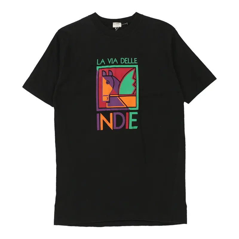 La Vie Delle Indie Graphic T-Shirt - Large Black Cotton