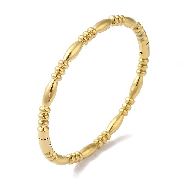 304 Stainless Steel Textured Ring Hinged Bangles for Women