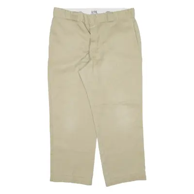 DICKIES 874 Workwear Mens Trousers Beige Regular Straight W34 L25